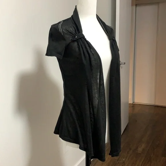 Vintage LMV Short-Sleeve Open Front Cardigan - Picture 3 of 12